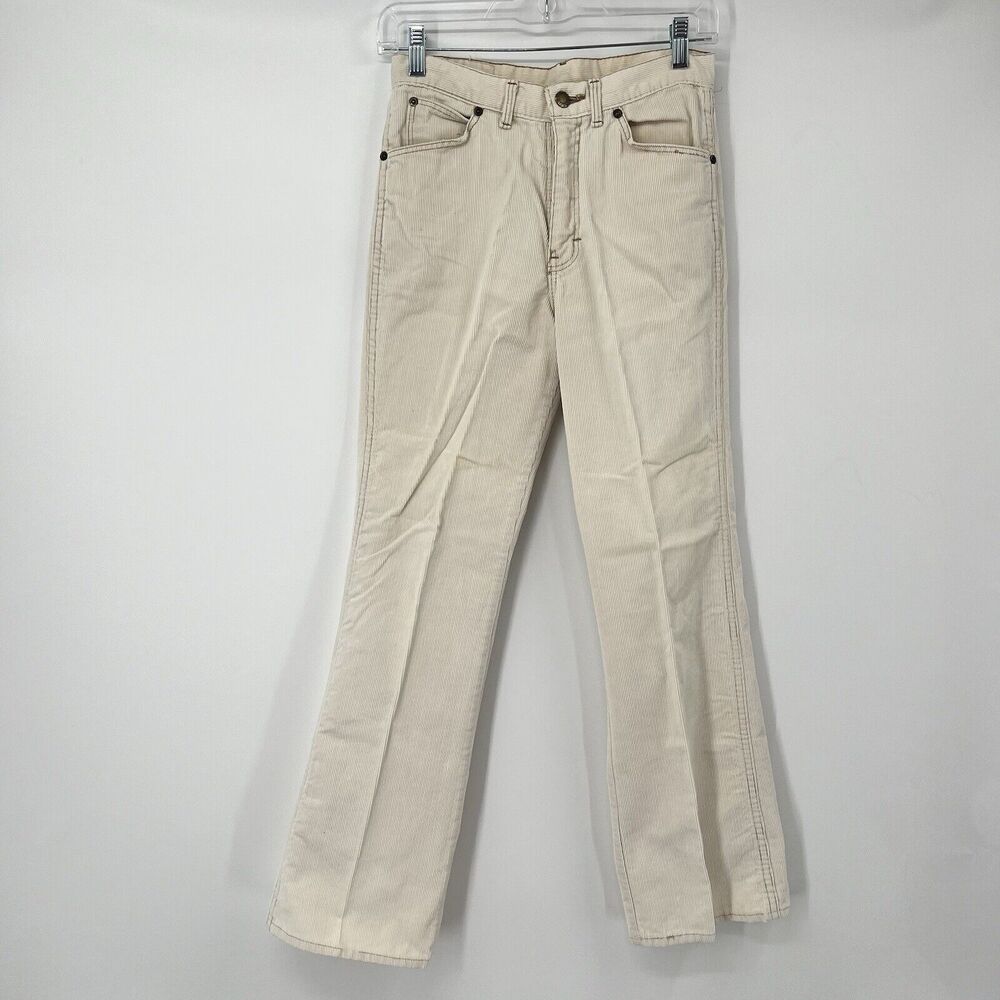 VTG Women’s Brittania Corduroy Pants Beige 27x28 Western Boho Festival Hippie